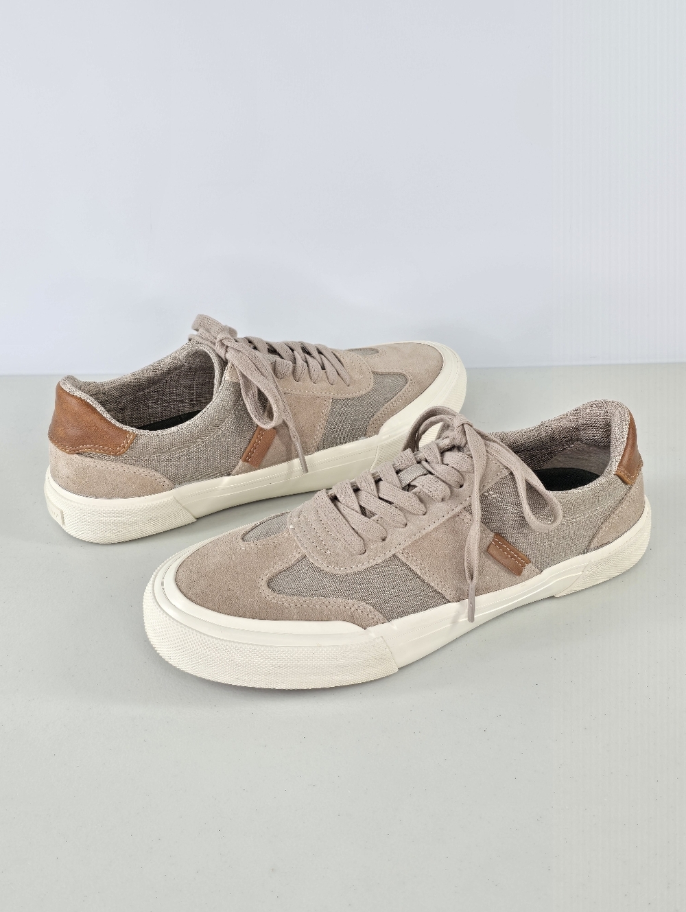 Crown Vintage Jaiyson Sneakers Dune Beige Cognac Suede Canvas Men's Size 9